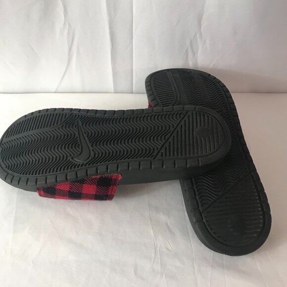 Nike Plaid Inside Upper Cushion Activewear Comfort Fit House Slippers - Picture 9 of 9